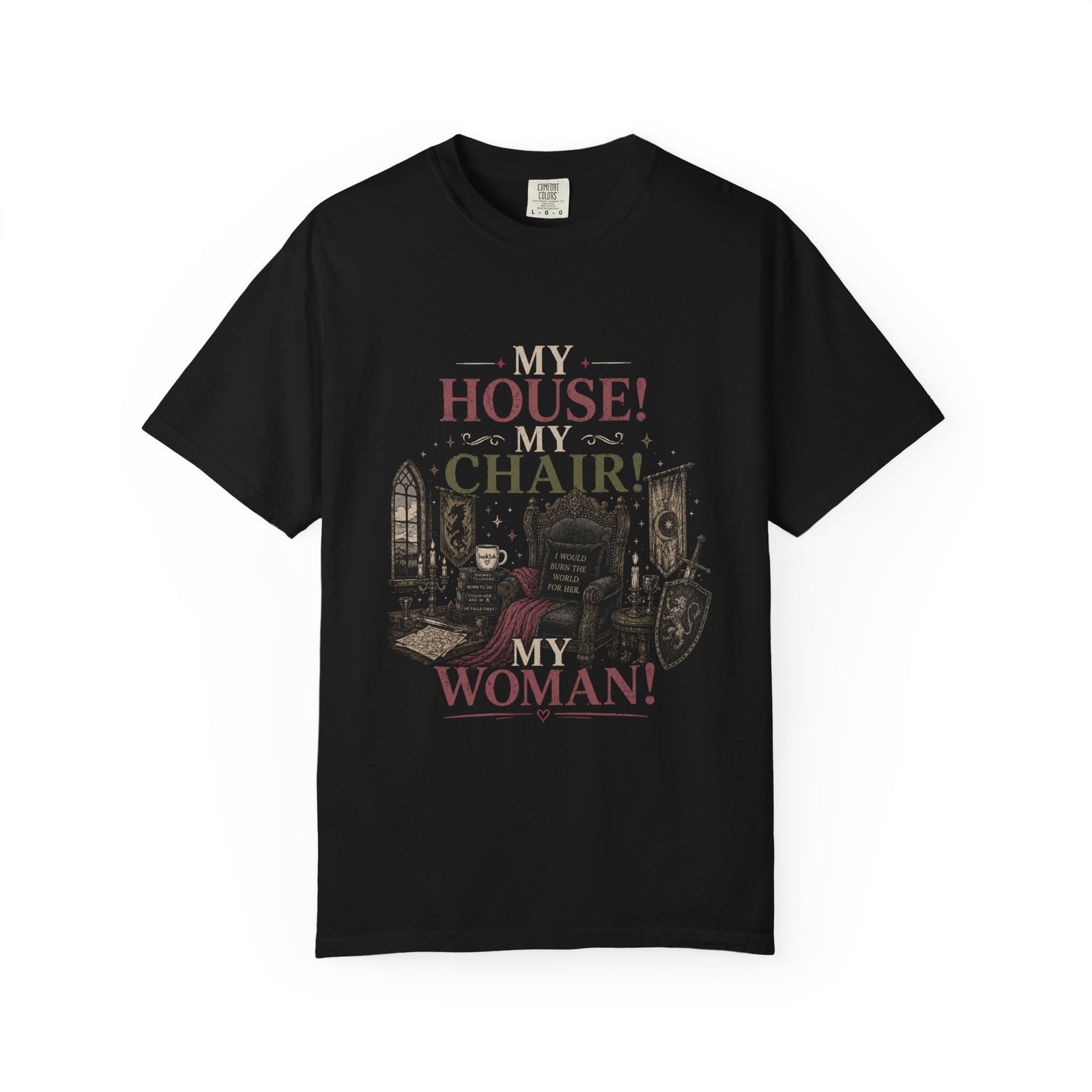My House! My Chair! Woman! T-shirt | Vintage Gothic Parlor Illustration