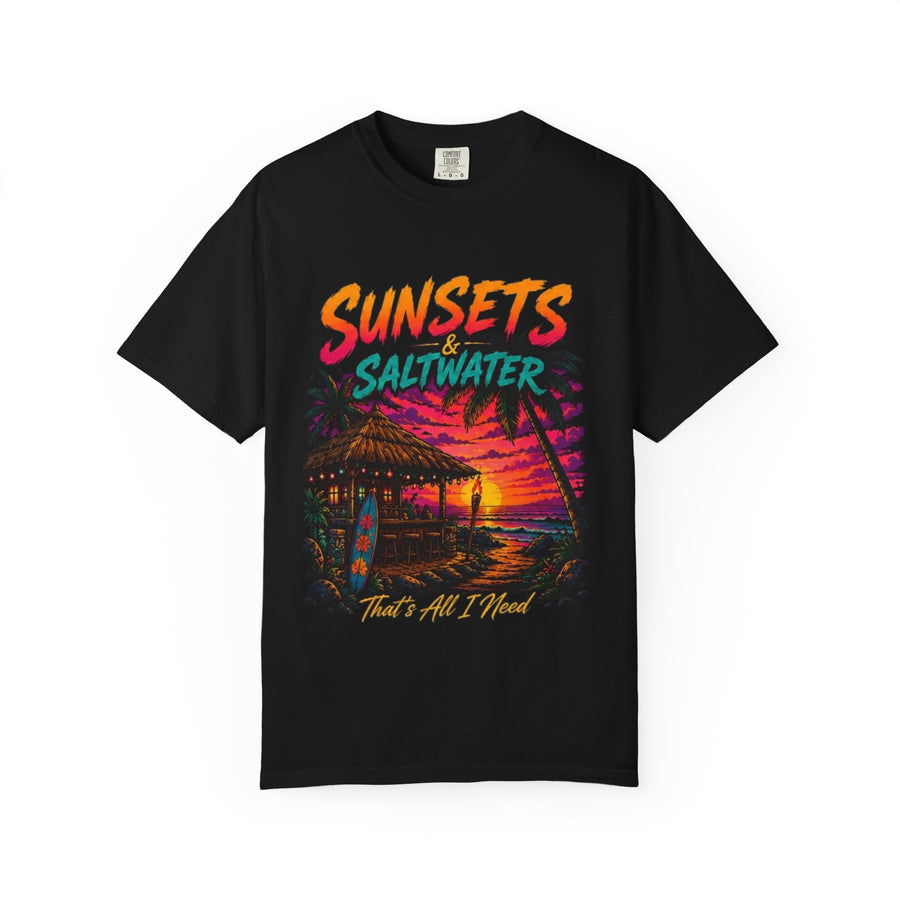 Sunsets & Saltwater That’s All I Need T-shirt | Beach Sunset Cabin Tee