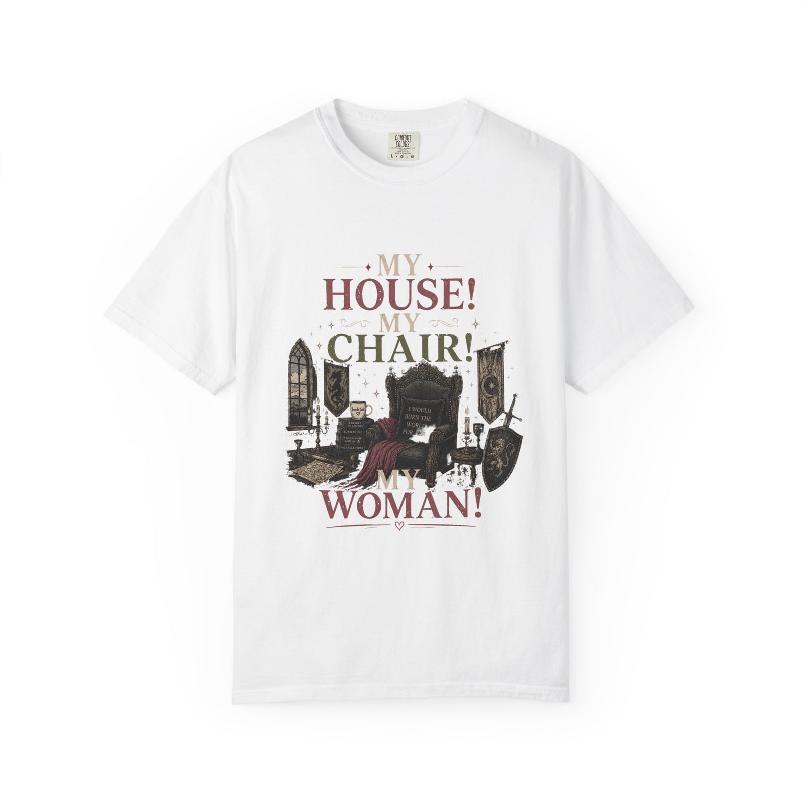 My House! My Chair! Woman! T-shirt | Vintage Gothic Parlor Illustration
