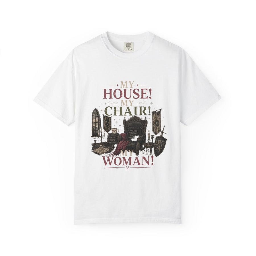My House! My Chair! Woman! T-shirt | Vintage Gothic Parlor Illustration