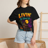 Livin' The Island Life T-Shirt | Tropical Beach Hut Sunset Shirt