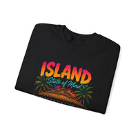 Island State of Mind sweatshirt | Tropical Tiki Hut, Palm Trees & Hibiscus
