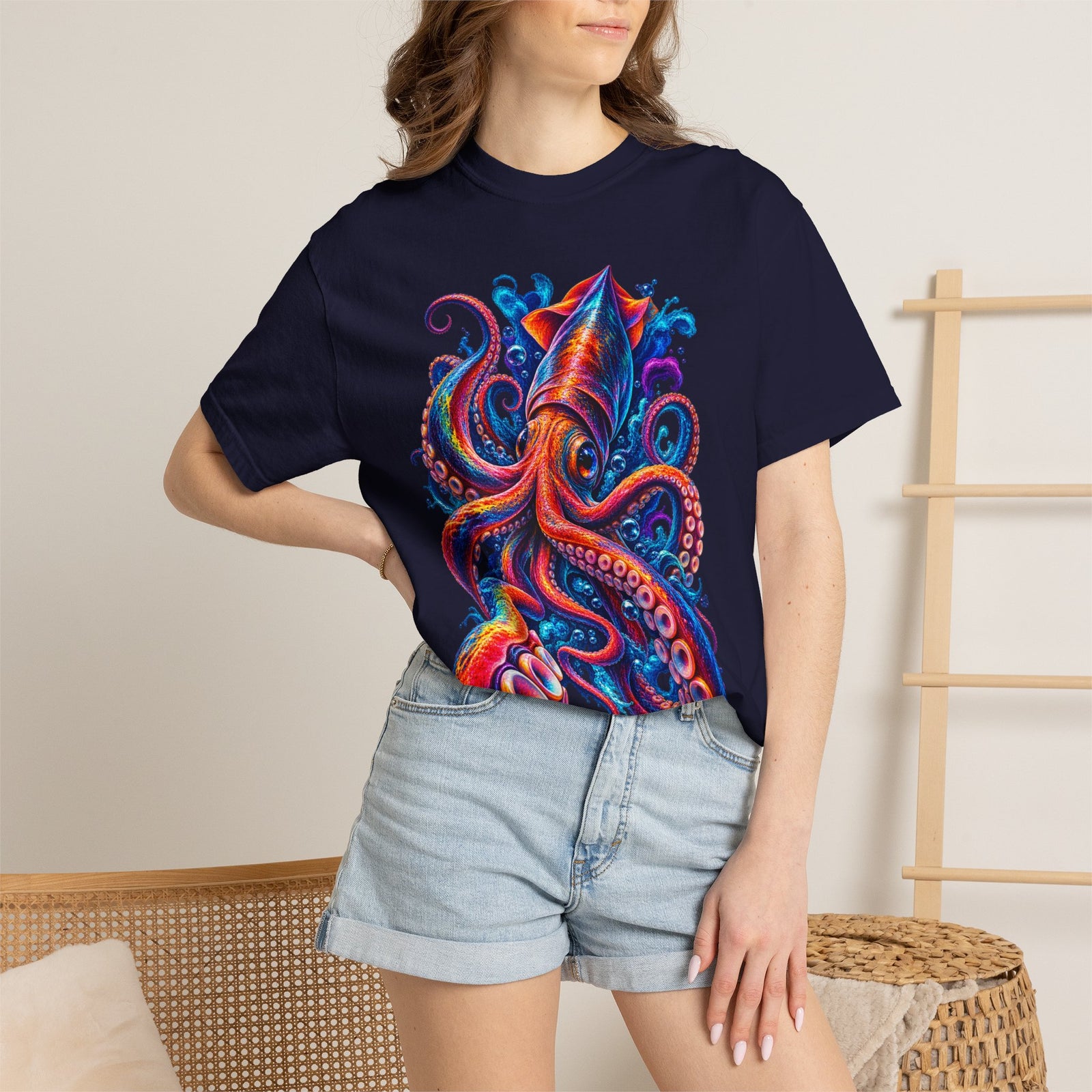 Squid Ink Art T-Shirt — Vibrant Octopus Graphic Tee