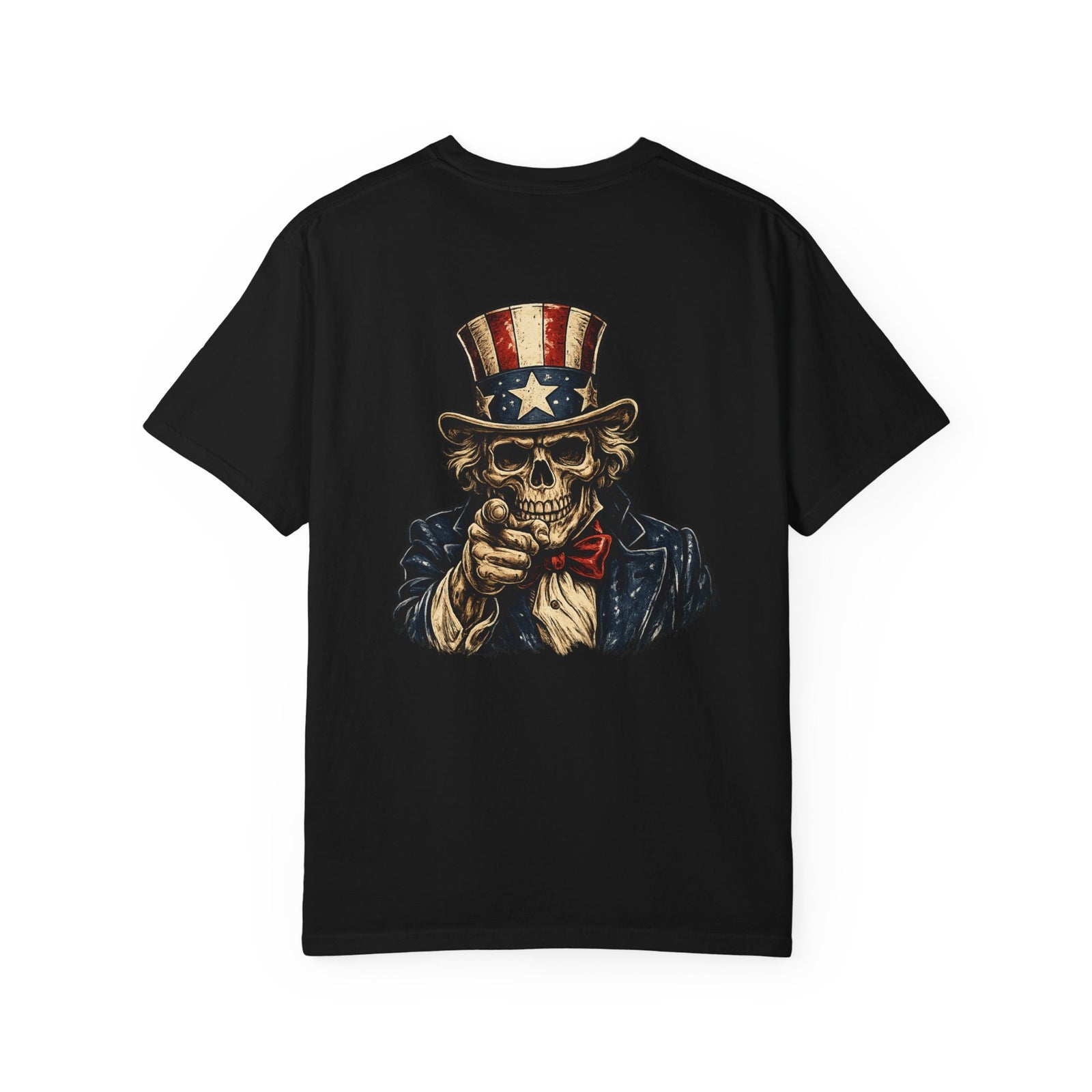 Uncle Sam Skull pointing, T-Shirt | Patriotic Skeleton Graphic