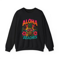 Aloha Beaches pineapple sunglasses sweatshirt | Tropical Hawaiian beach sunset