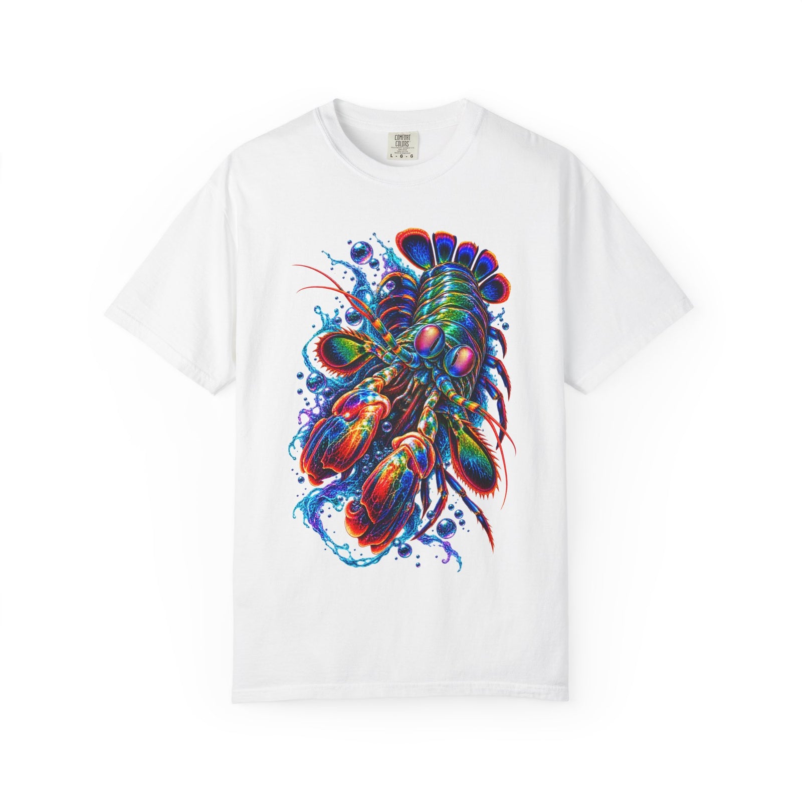 Psychedelic Lobster T-Shirt — Vibrant Neon Crustacean Graphic Tee