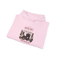 House Chair Woman hoodie | City skyline silhouette, text 'My House! My Chair! My Woman!'