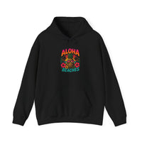 Aloha Beaches Skull Floral Hoodie | Tropical Beach Vibes, Retro Colors