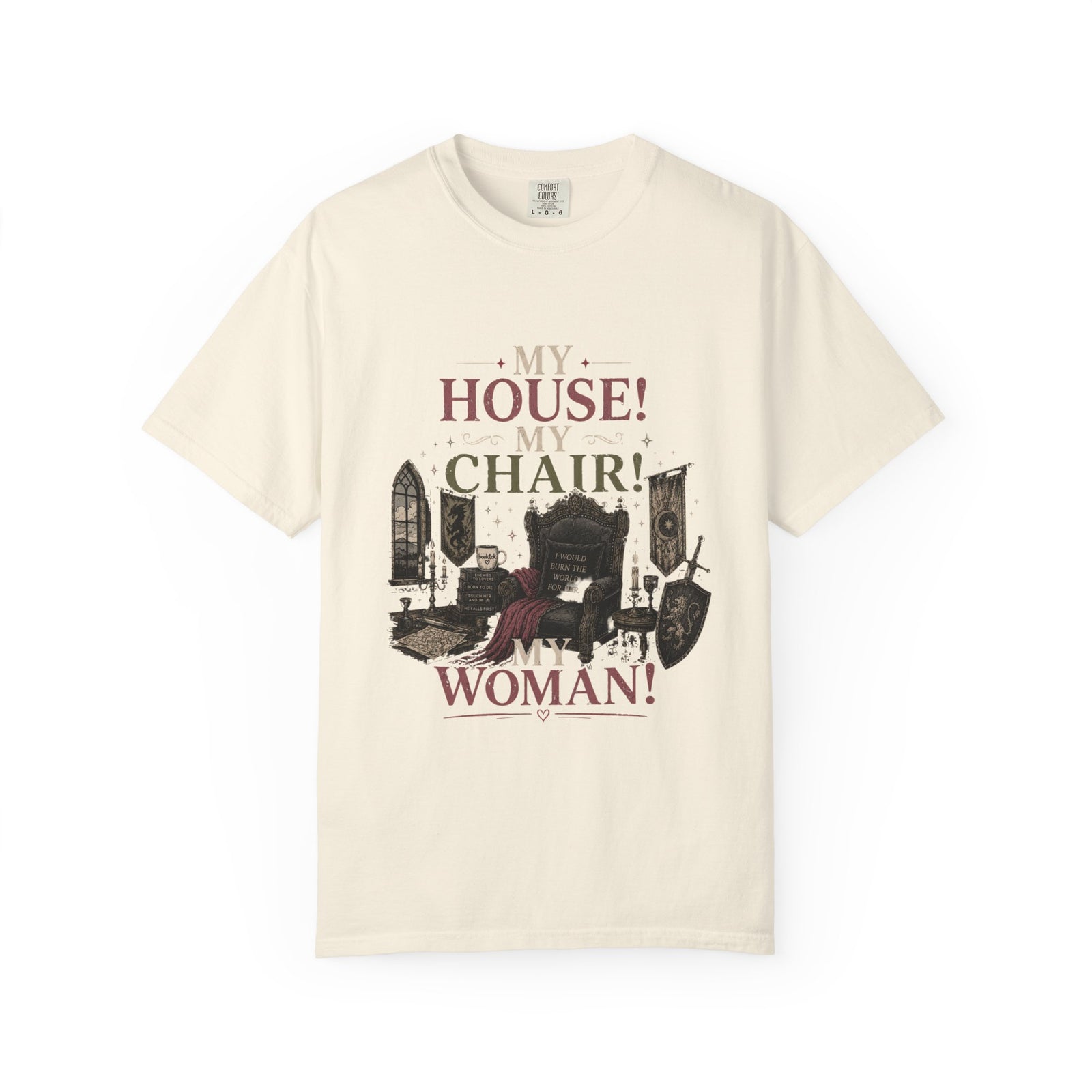 My House! My Chair! Woman! T-shirt | Vintage Gothic Parlor Illustration