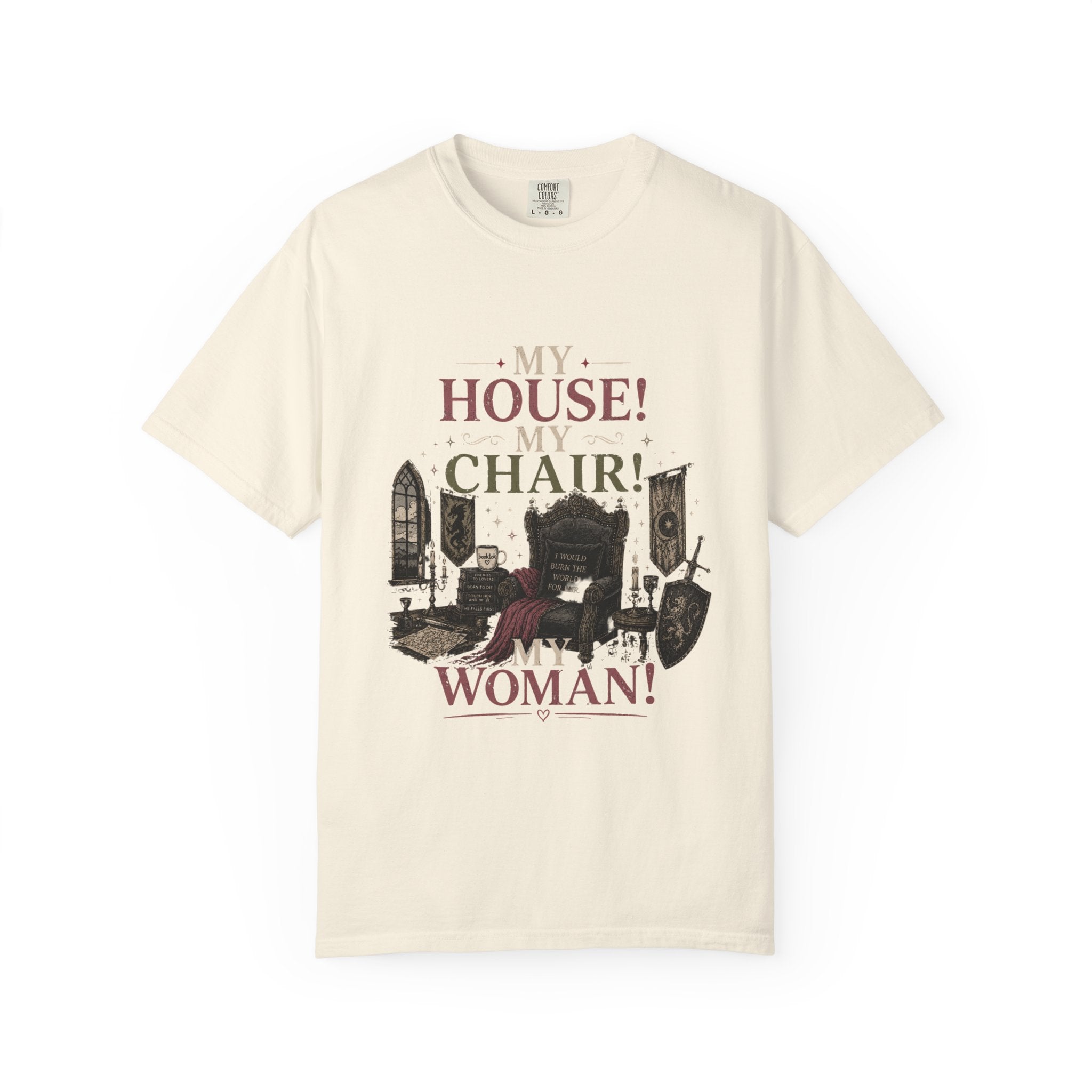 My House! My Chair! Woman! T-shirt | Vintage Gothic Parlor Illustration