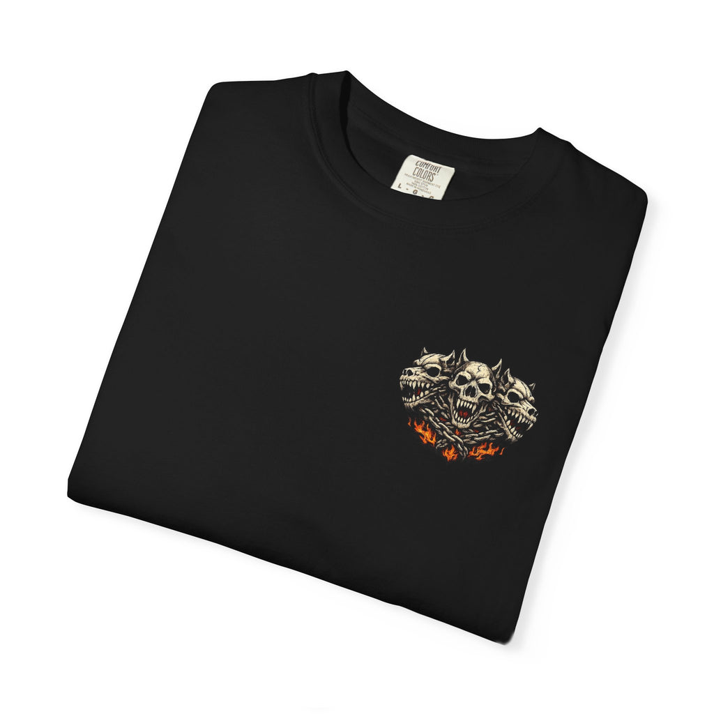 Underworld King trident skulls T-shirt | Mythic Demon Illustration
