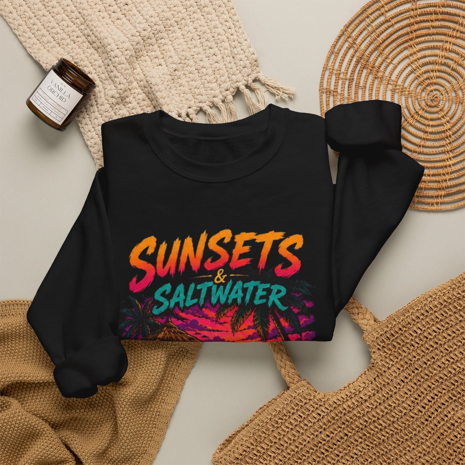 Sunsets & Saltwater That’s All I Need Sweatshirt | Beach Sunset Crewneck
