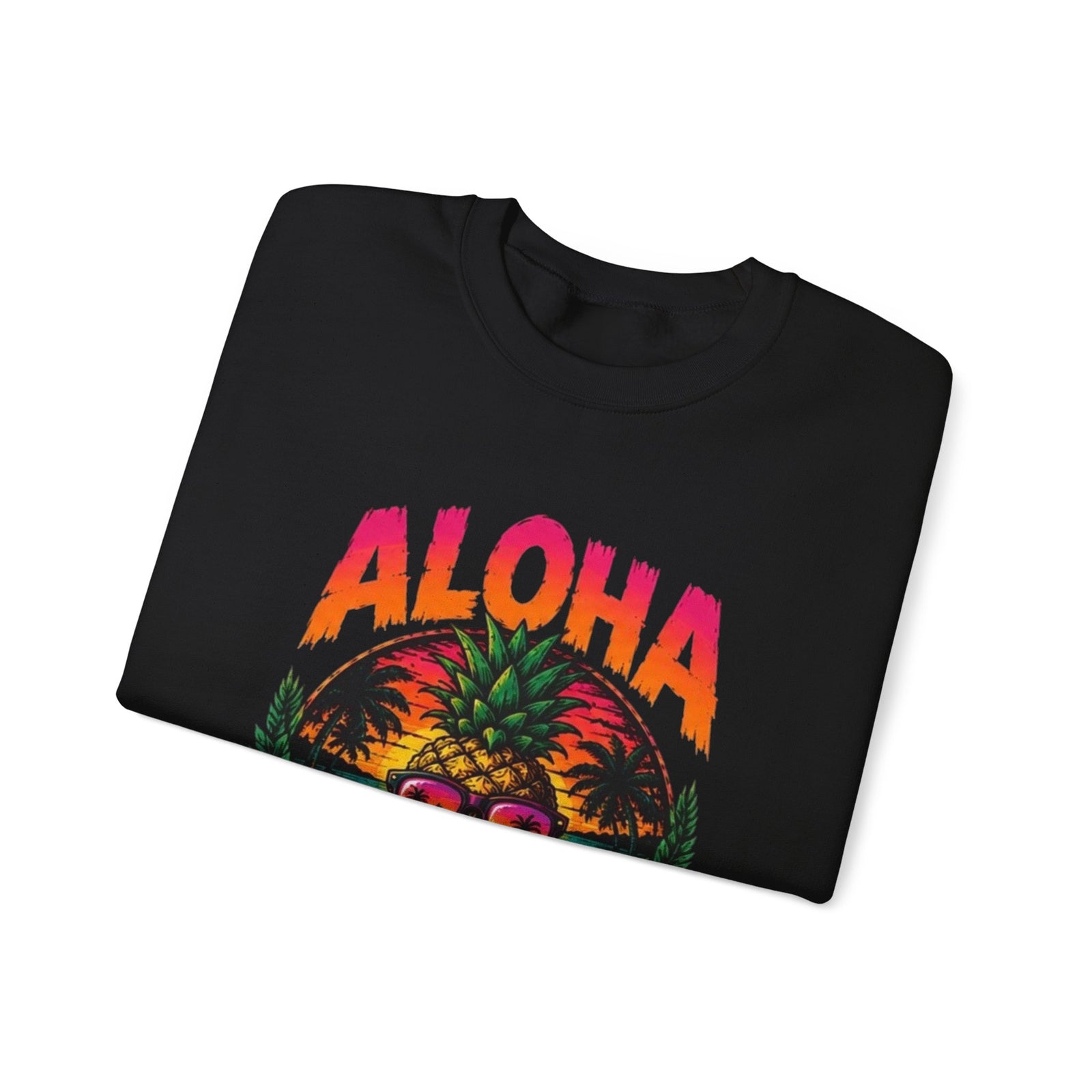 Aloha Beaches pineapple sunglasses sweatshirt | Tropical Hawaiian beach sunset