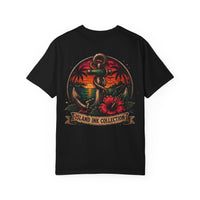 Island Ink Anchor Sunset T-shirt | Tropical Hibiscus Nautical Graphic