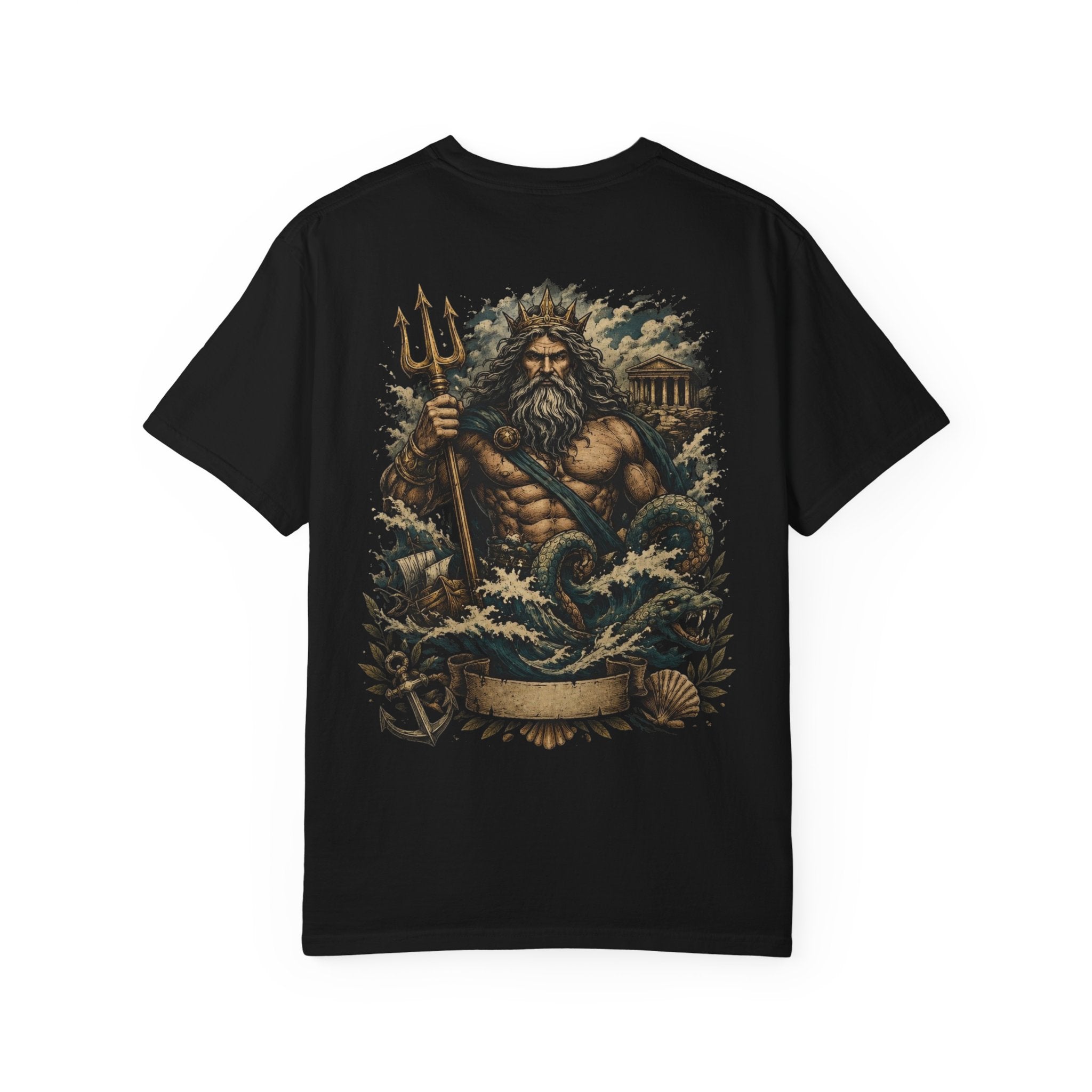 Poseidon Trident Illustration T-shirt | Greek God Ocean Mythology