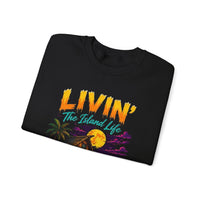 Livin' The Island Life Sweatshirt | Tropical Beach Hut Moonlight