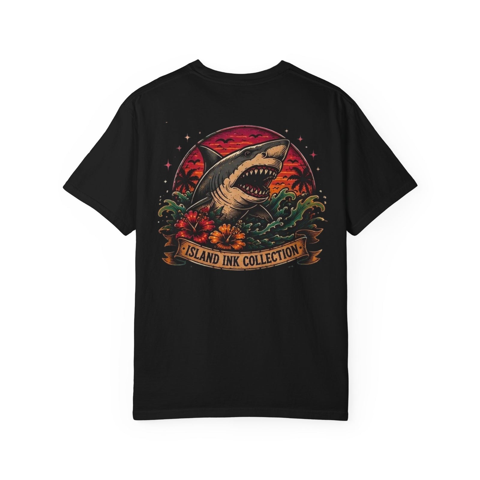Shark Sunset Illustration T-shirt | Island Ink Collection