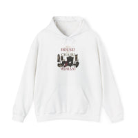 House Chair Woman hoodie | City skyline silhouette, text 'My House! My Chair! My Woman!'
