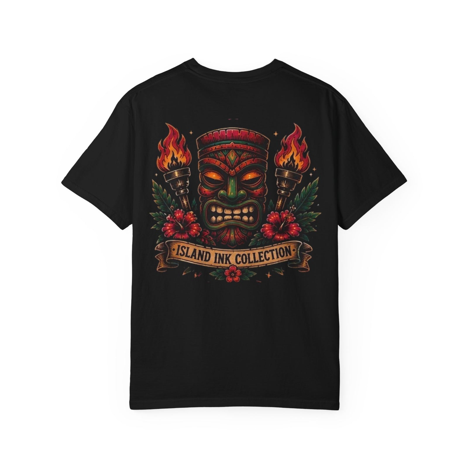 Tiki Mask | T-Shirt, Island Ink Collection, Tropical Torch Floral Design