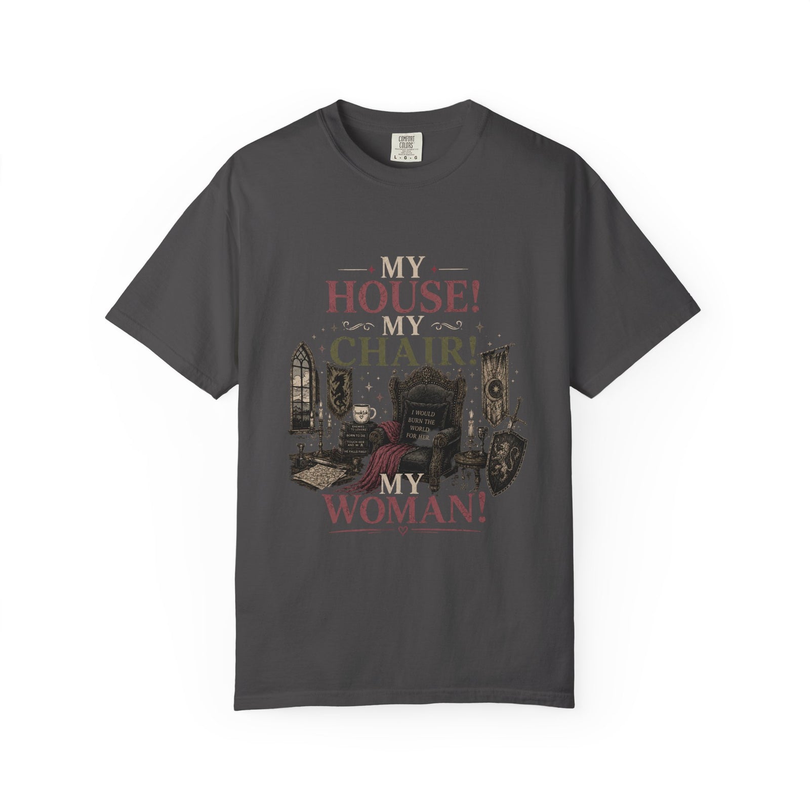 My House! My Chair! Woman! T-shirt | Vintage Gothic Parlor Illustration