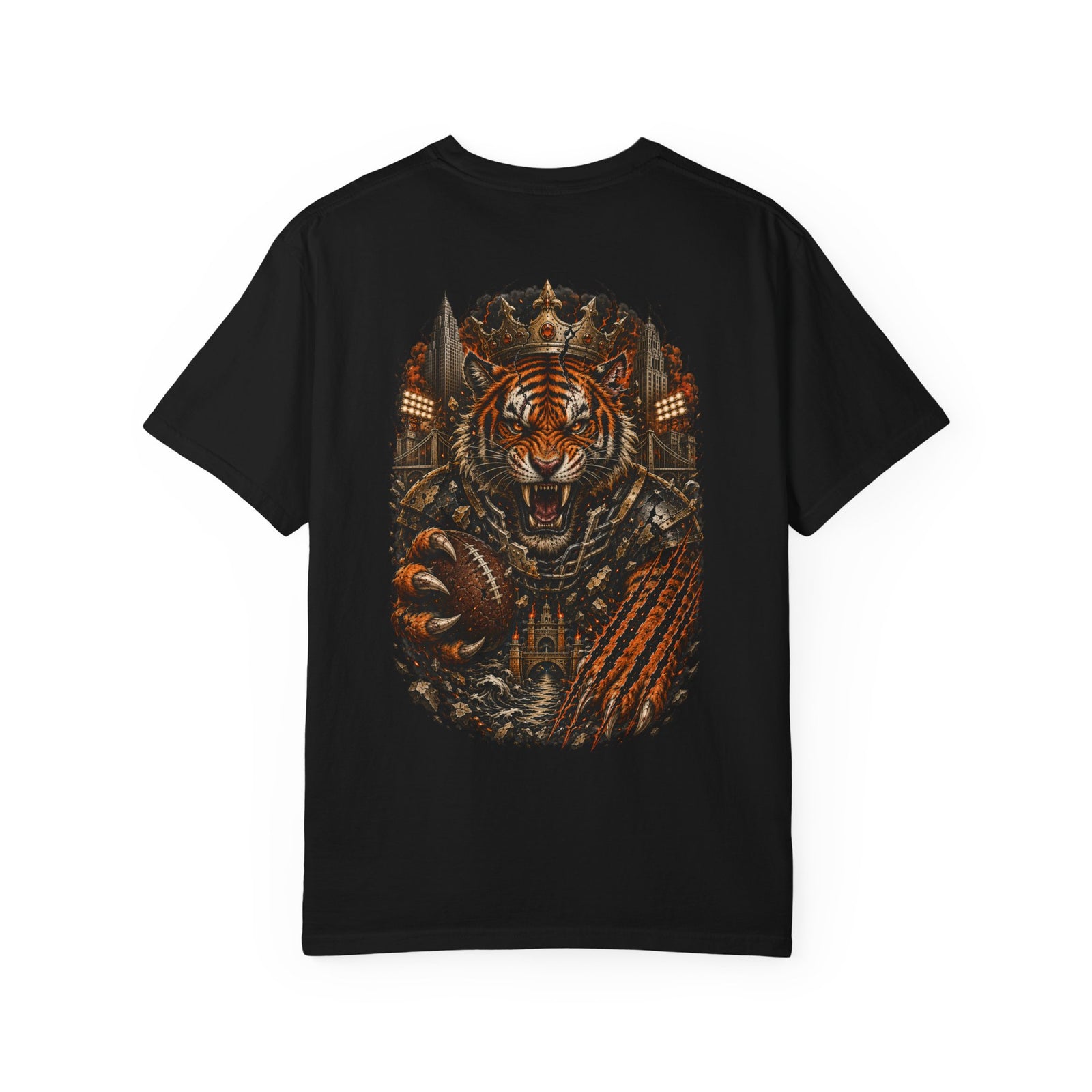 Roaring Tiger Pharaoh T-shirt | Egyptian Tiger Football Warrior