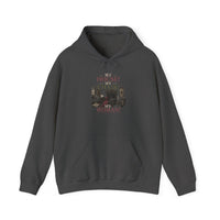House Chair Woman hoodie | City skyline silhouette, text 'My House! My Chair! My Woman!'
