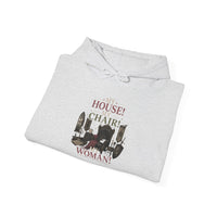 House Chair Woman hoodie | City skyline silhouette, text 'My House! My Chair! My Woman!'