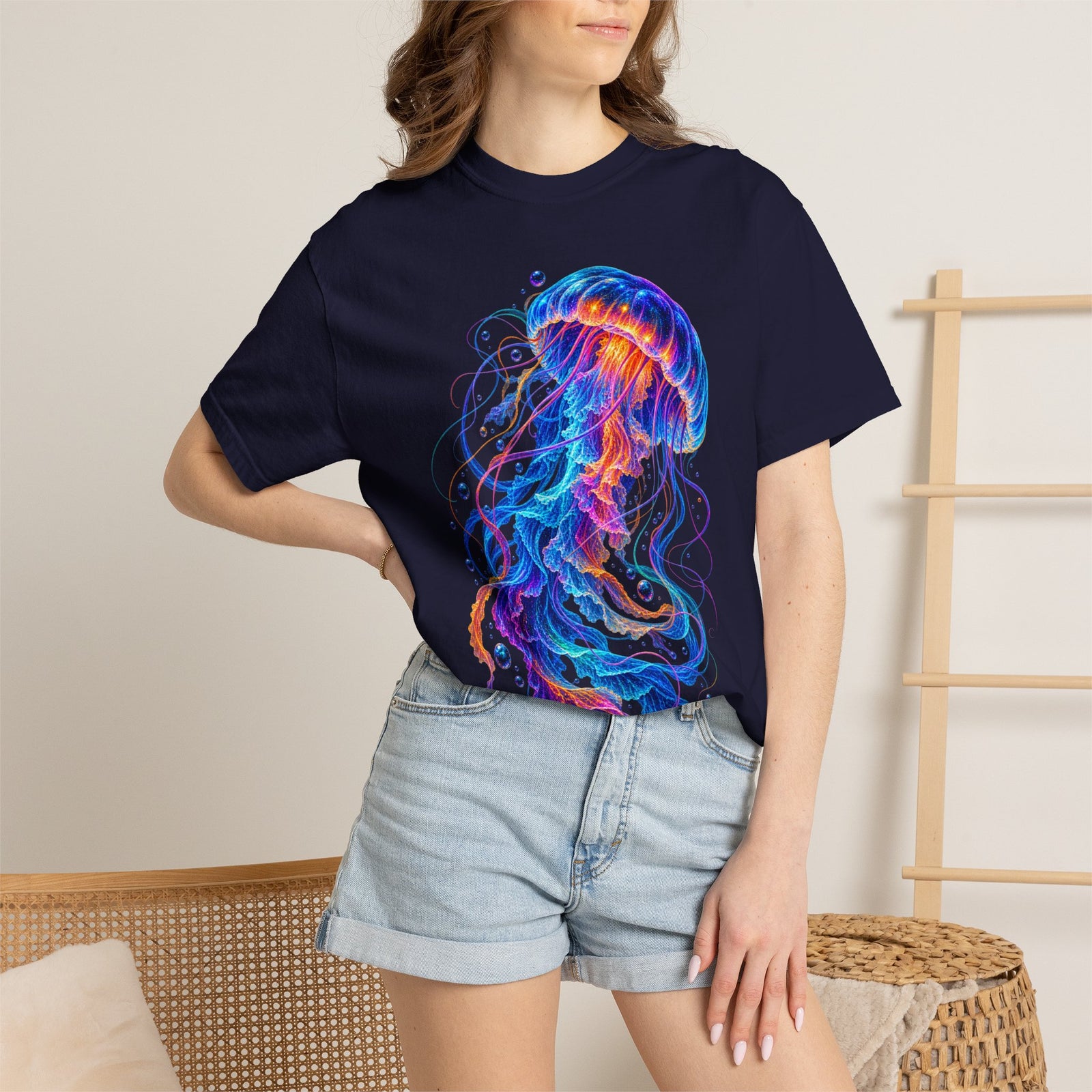 Jellyfish Glow T-Shirt — Neon Ocean Art Graphic Tee