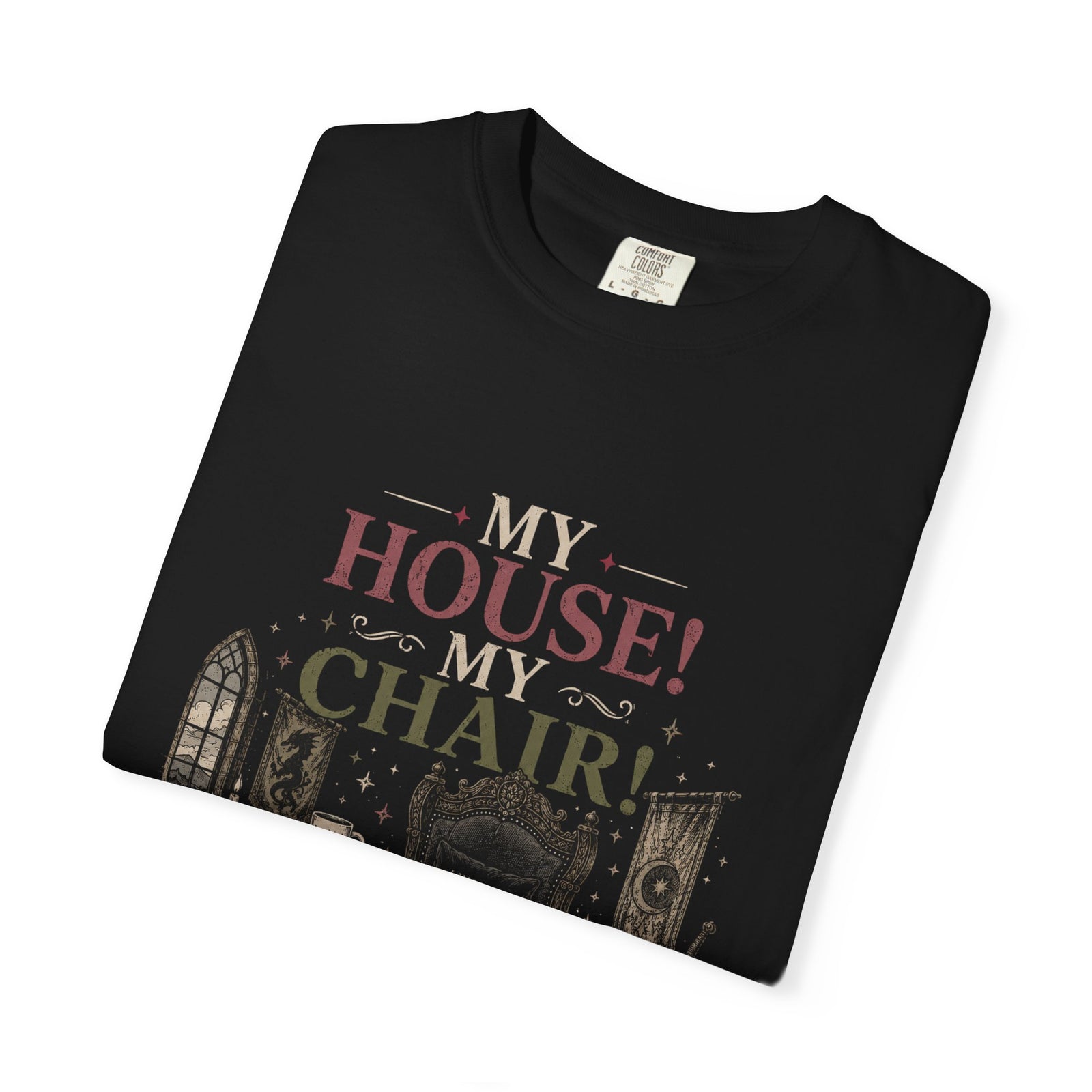 My House! My Chair! Woman! T-shirt | Vintage Gothic Parlor Illustration