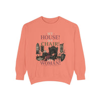 My House! My Chair! Woman! Sweatshirt | Vintage Reading Room Illustration