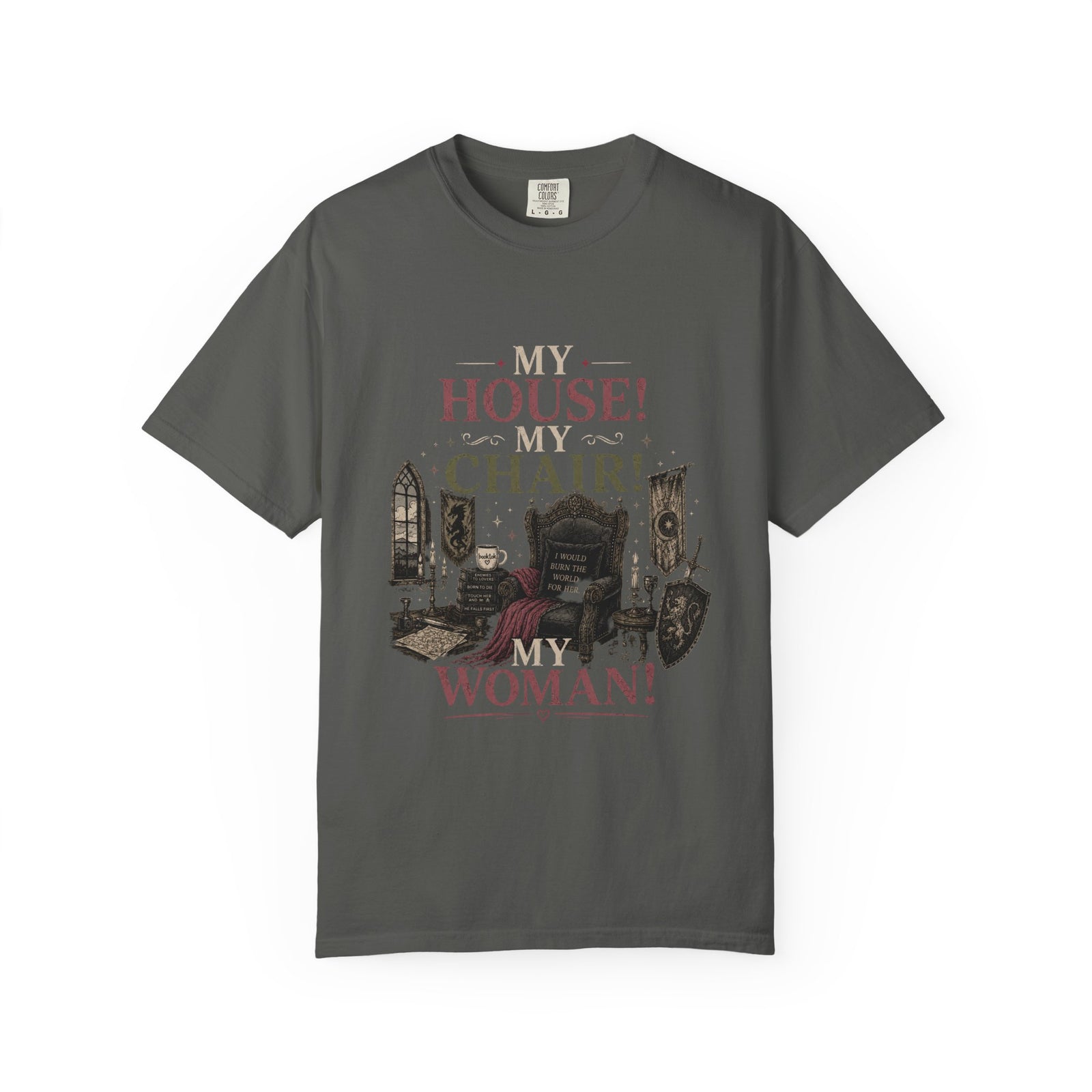 My House! My Chair! Woman! T-shirt | Vintage Gothic Parlor Illustration