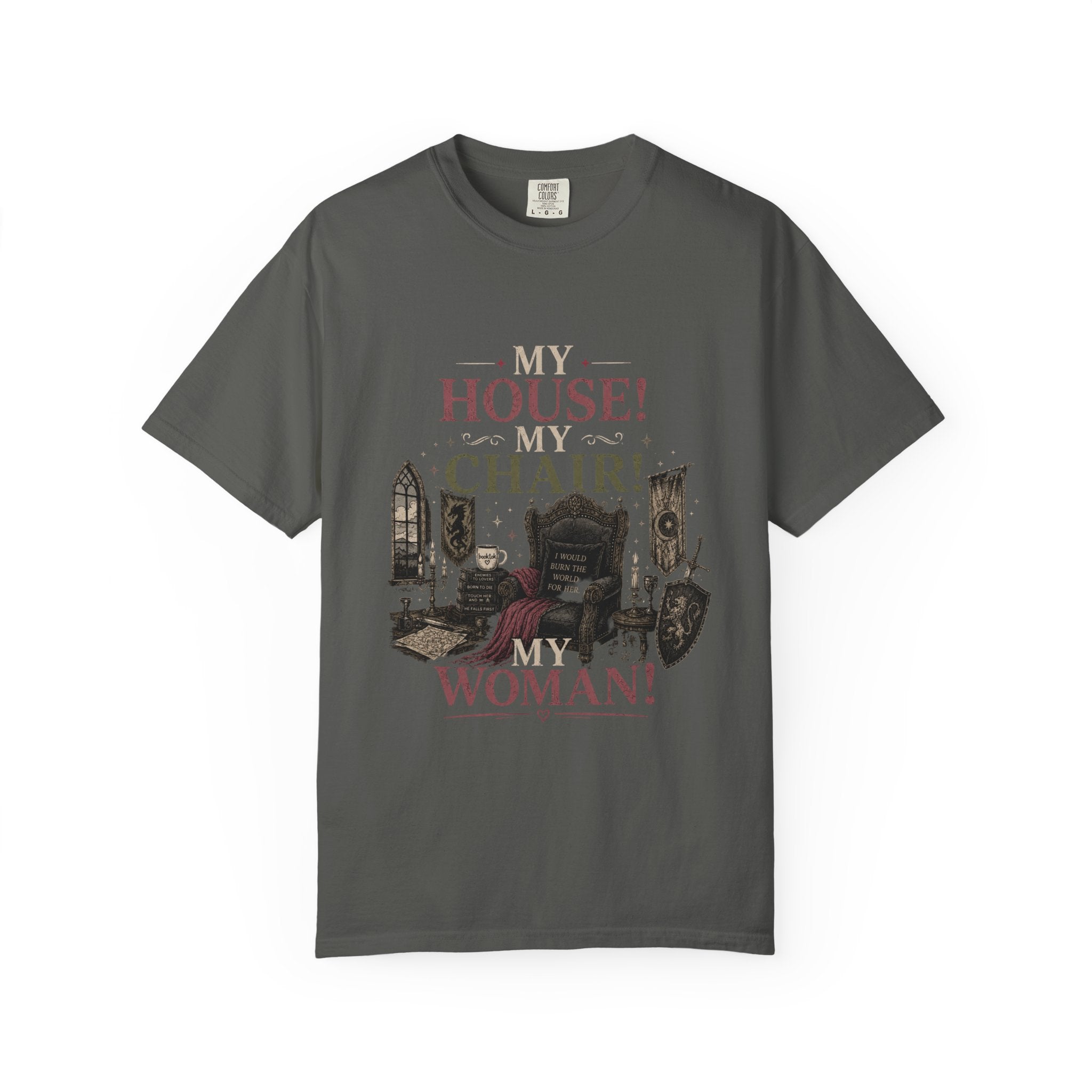 My House! My Chair! Woman! T-shirt | Vintage Gothic Parlor Illustration