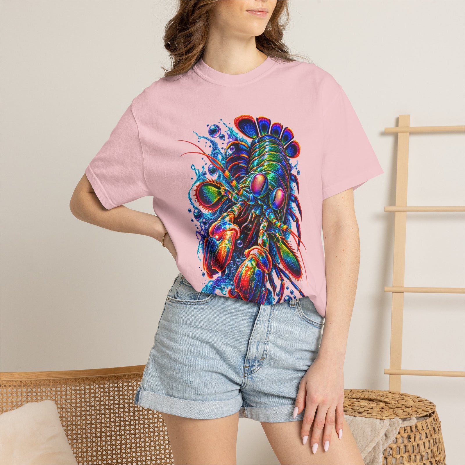 Psychedelic Lobster T-Shirt — Vibrant Neon Crustacean Graphic Tee