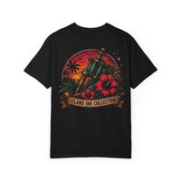 Island Ink Collection tattoo machine hibiscus T-shirt | island sunset design