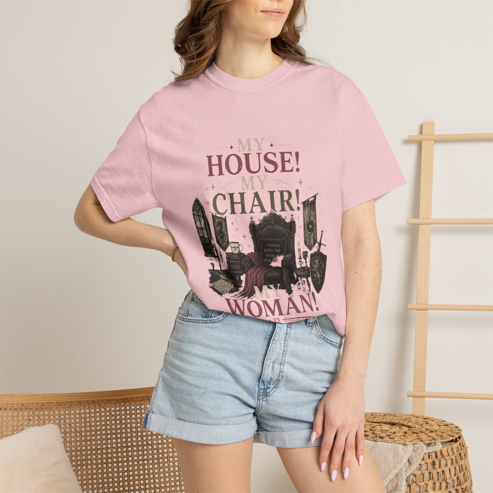 My House! My Chair! Woman! T-shirt | Vintage Gothic Parlor Illustration