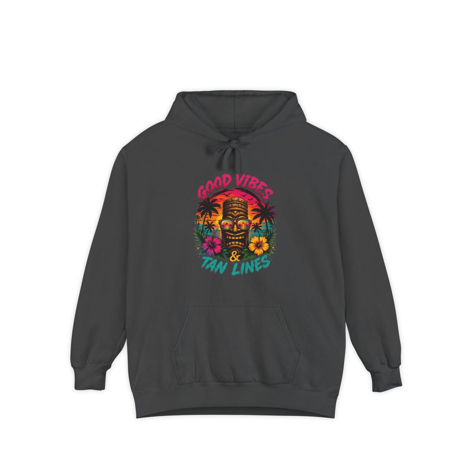 Good Vibes & Tan Lines Hoodie | Tropical Tiki Palm Flowers