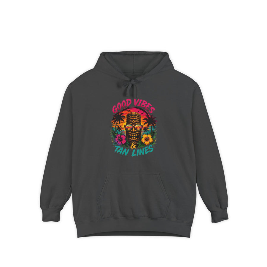 Good Vibes & Tan Lines Hoodie | Tropical Tiki Palm Flowers