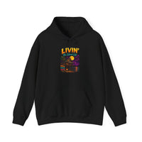 Livin' the Island Life Hoodie | Tropical Sunset Palm Tree Retro