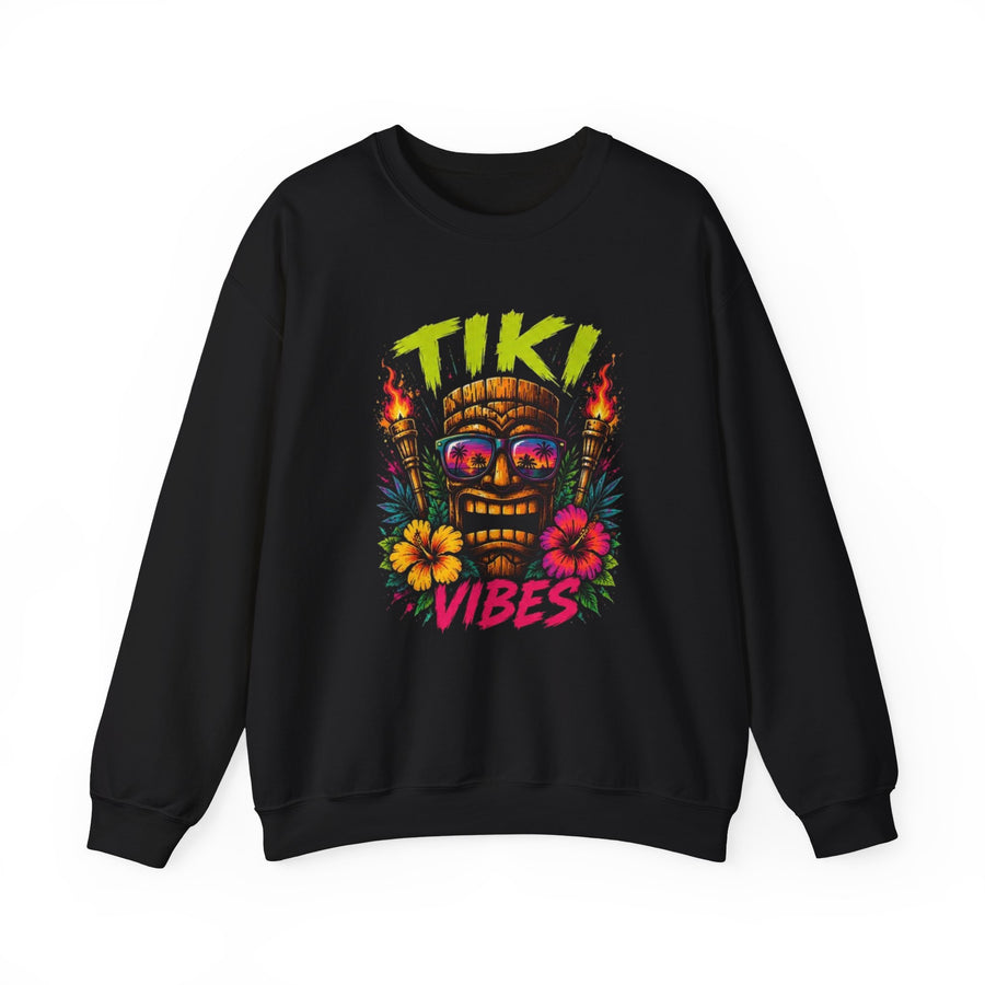 Tiki Vibes sweatshirt | Tropical Tiki Mask Crewneck