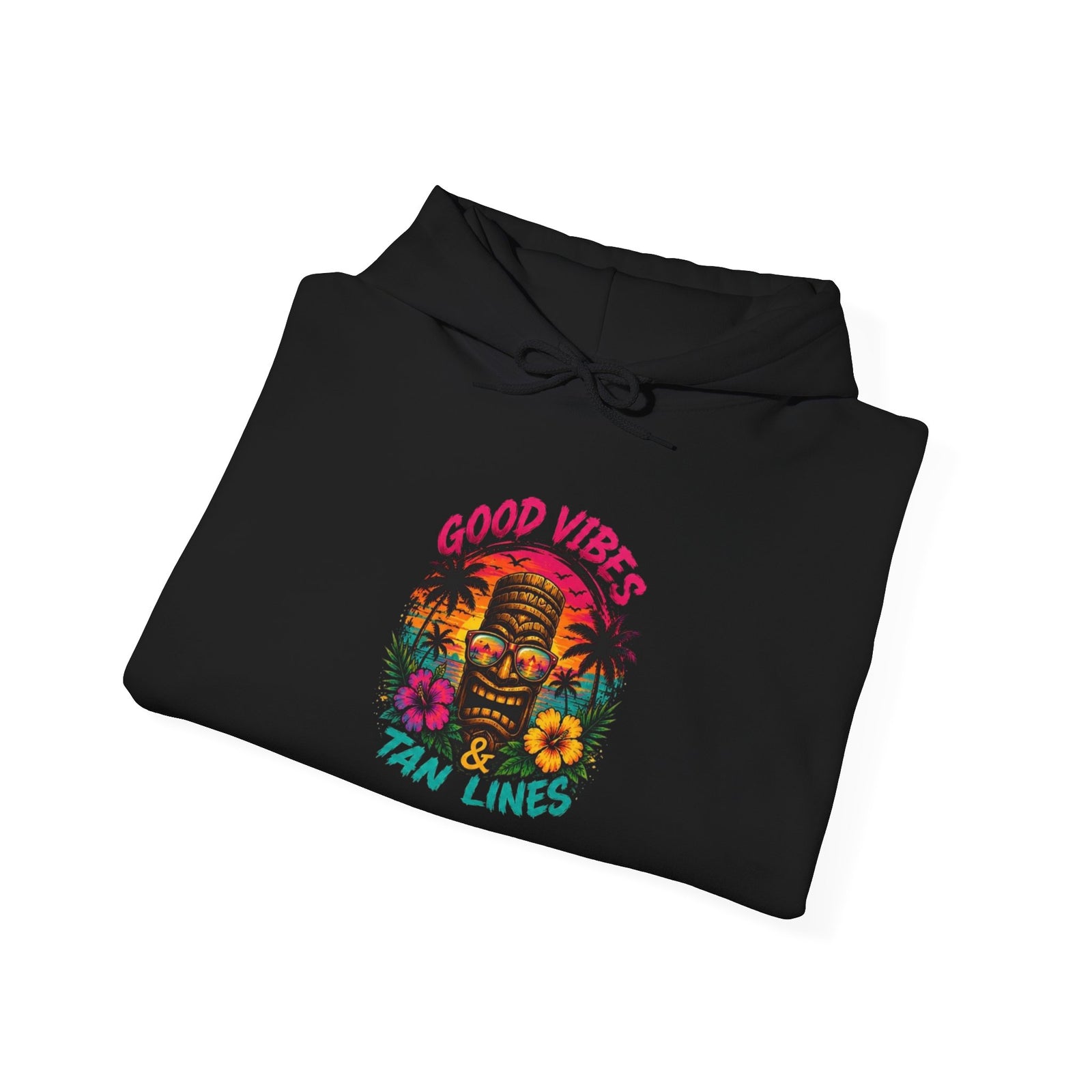 Good Vibes & Tan Lines Hoodie | Tropical Tiki Floral Design